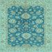 Square Abstract Light Blue Modern Rug, abs3576lblu