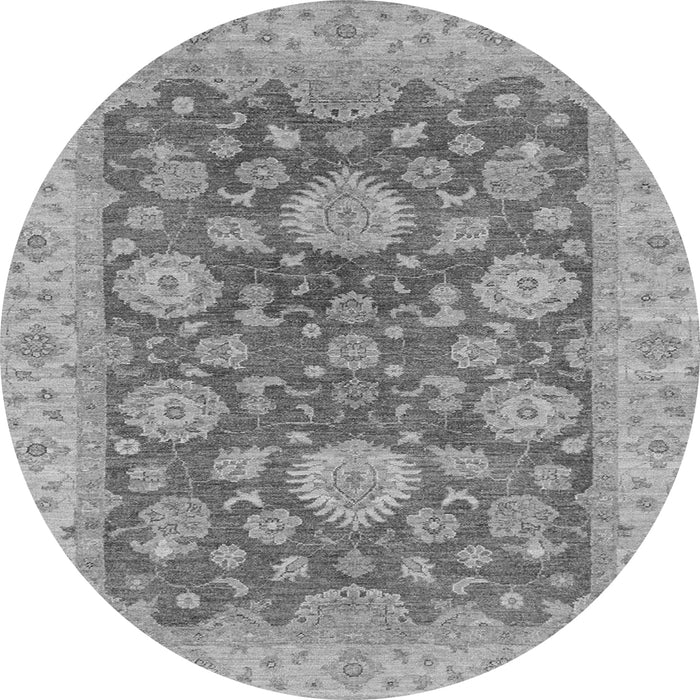 Round Abstract Gray Modern Rug, abs3576gry