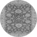 Round Abstract Gray Modern Rug, abs3576gry