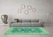 Machine Washable Abstract Turquoise Modern Area Rugs in a Living Room,, wshabs3576turq