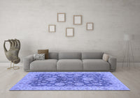 Machine Washable Abstract Blue Modern Rug, wshabs3576blu