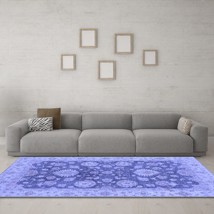 Machine Washable Abstract Blue Modern Rug in a Living Room, wshabs3576blu