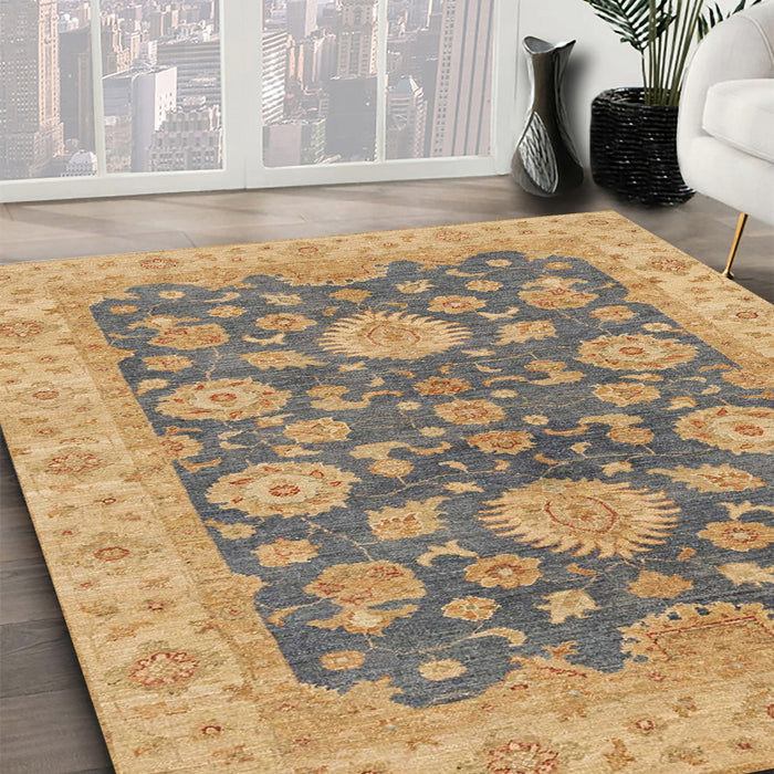 Abstract Orange Modern Rug in Family Room, abs3576