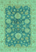 Machine Washable Abstract Turquoise Modern Area Rugs, wshabs3576turq