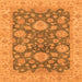 Square Machine Washable Abstract Orange Modern Area Rugs, wshabs3576org