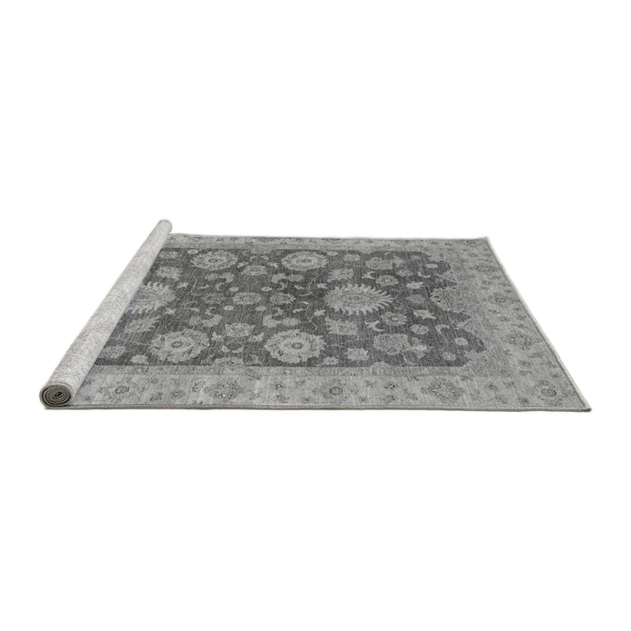 Sideview of Machine Washable Abstract Gray Modern Rug, wshabs3576gry