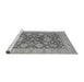 Sideview of Machine Washable Abstract Gray Modern Rug, wshabs3576gry