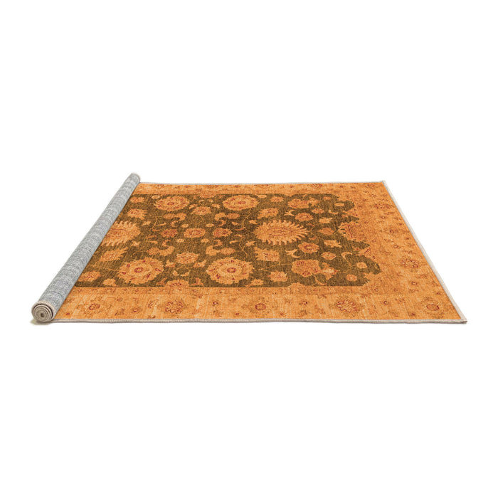 Sideview of Machine Washable Abstract Orange Modern Area Rugs, wshabs3576org