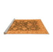 Sideview of Machine Washable Abstract Orange Modern Area Rugs, wshabs3576org