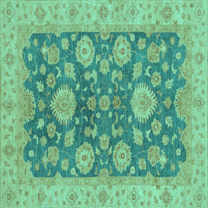 Square Abstract Turquoise Modern Rug, abs3576turq