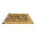 Sideview of Machine Washable Abstract Brown Modern Rug, wshabs3576brn