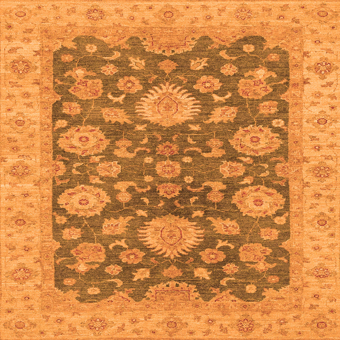 Square Abstract Orange Modern Rug, abs3576org