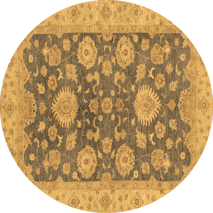 Round Abstract Brown Modern Rug, abs3576brn