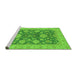 Sideview of Machine Washable Abstract Green Modern Area Rugs, wshabs3576grn