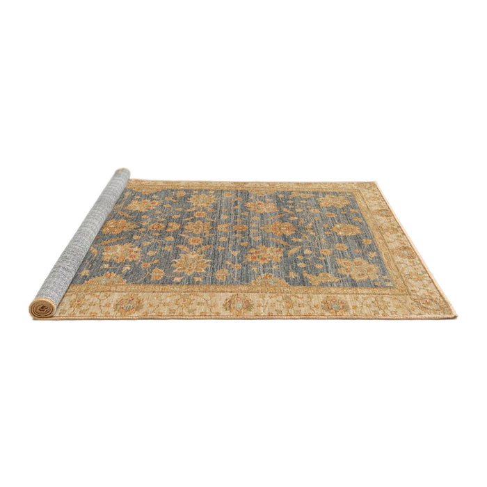 Sideview of Machine Washable Abstract Orange Brown Rug, wshabs3577