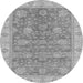 Round Abstract Gray Modern Rug, abs3577gry