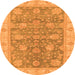 Round Abstract Orange Modern Rug, abs3577org