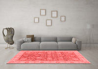 Machine Washable Abstract Red Modern Rug, wshabs3577red