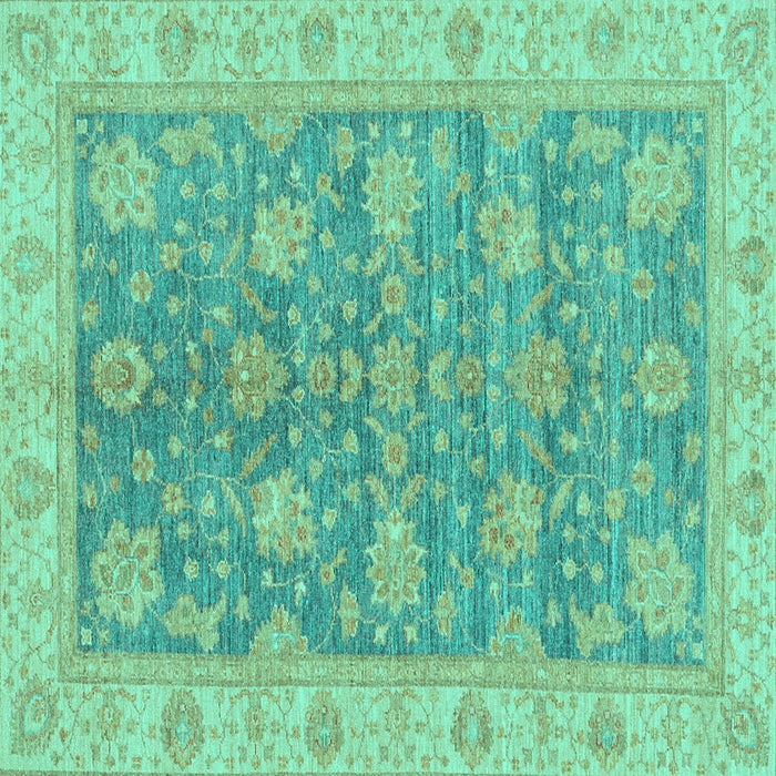 Square Abstract Turquoise Modern Rug, abs3577turq