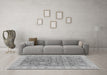 Machine Washable Abstract Gray Modern Rug in a Living Room,, wshabs3577gry