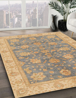 Abstract Orange Brown Modern Rug in Family Room, abs3577