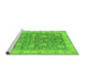 Sideview of Machine Washable Abstract Green Modern Area Rugs, wshabs3577grn