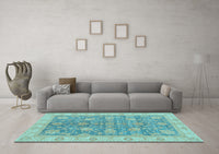 Machine Washable Abstract Light Blue Modern Rug, wshabs3577lblu