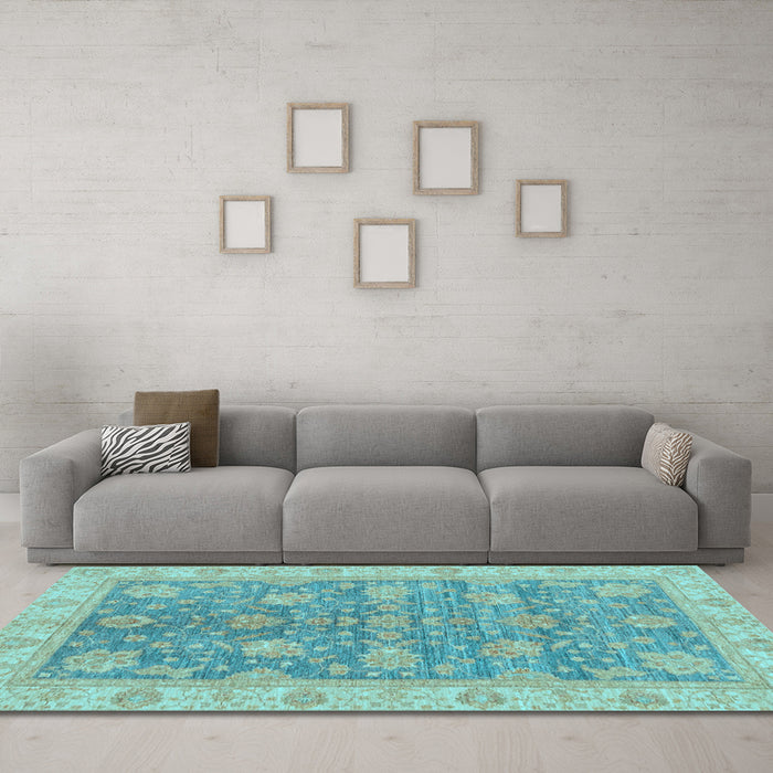 Machine Washable Abstract Light Blue Modern Rug in a Living Room, wshabs3577lblu