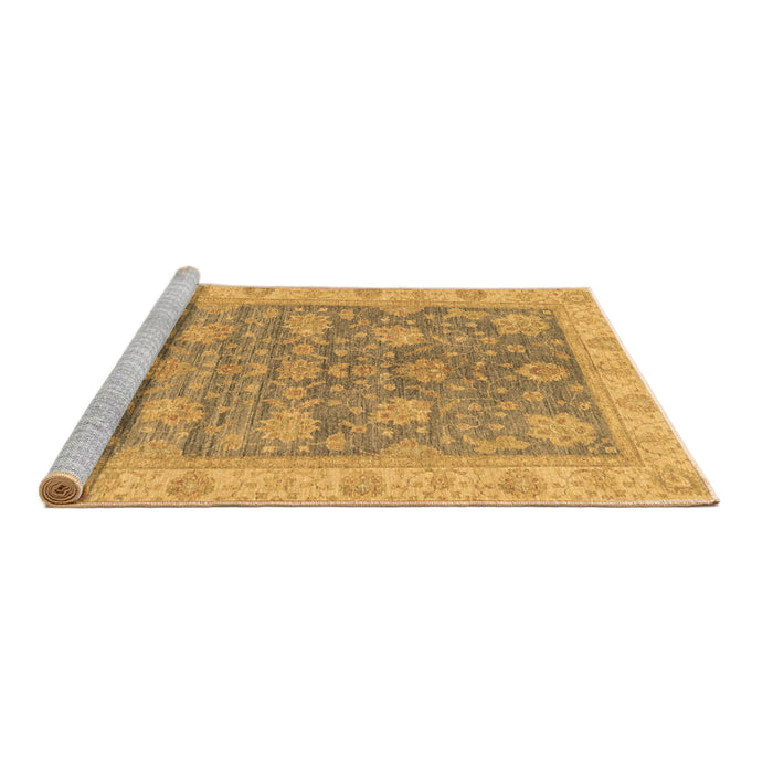 Sideview of Machine Washable Abstract Brown Modern Rug, wshabs3577brn