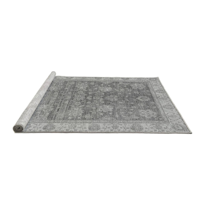 Sideview of Machine Washable Abstract Gray Modern Rug, wshabs3577gry