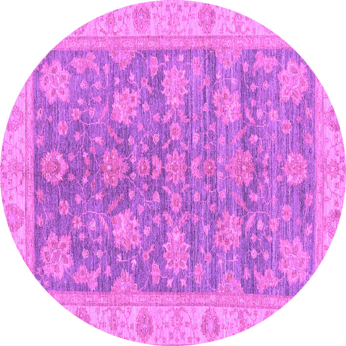 Round Machine Washable Abstract Purple Modern Area Rugs, wshabs3577pur