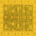 Square Machine Washable Abstract Yellow Modern Rug, wshabs3577yw