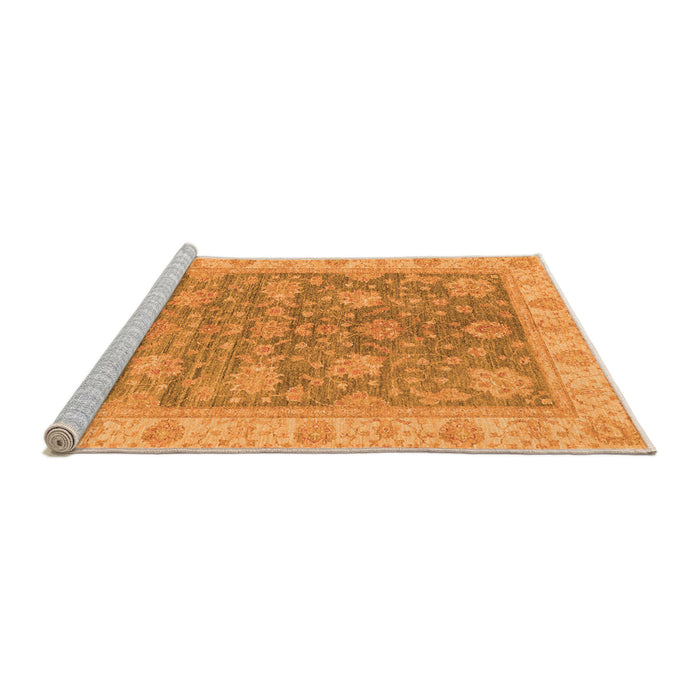 Sideview of Machine Washable Abstract Orange Modern Area Rugs, wshabs3577org