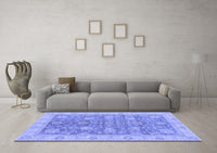 Machine Washable Abstract Blue Modern Rug, wshabs3577blu