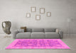 Machine Washable Abstract Pink Modern Rug in a Living Room, wshabs3577pnk