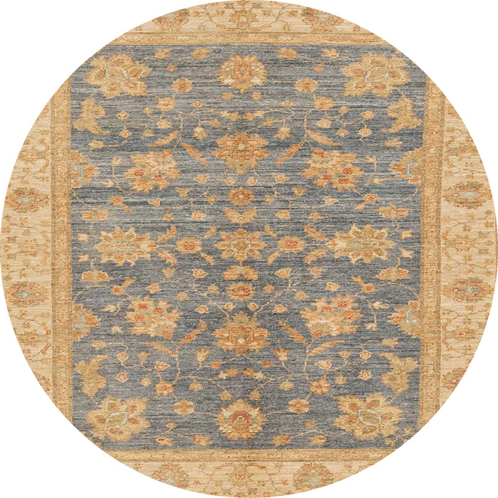 Round Machine Washable Abstract Orange Brown Rug, wshabs3577