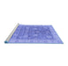 Sideview of Machine Washable Abstract Blue Modern Rug, wshabs3577blu