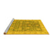 Sideview of Machine Washable Abstract Yellow Modern Rug, wshabs3577yw