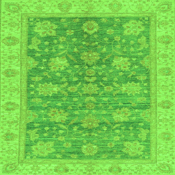 Square Abstract Green Modern Rug, abs3577grn