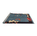 Sideview of Machine Washable Abstract Purple Rug, wshabs3578