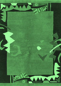 Abstract Emerald Green Modern Rug, abs3578emgrn