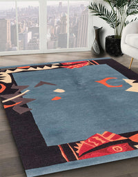 Abstract Purple Modern Rug, abs3578