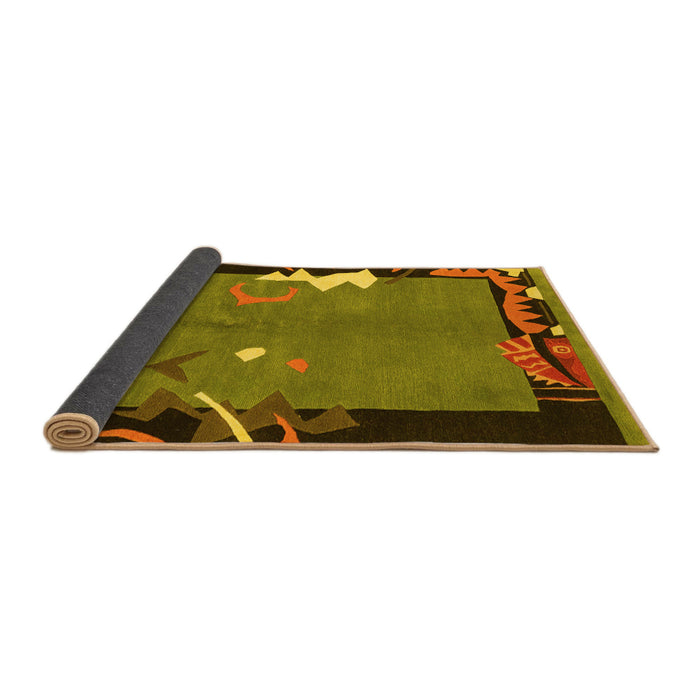 Sideview of Abstract Yellow Modern Rug, abs3578yw