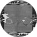 Round Abstract Gray Modern Rug, abs3578gry