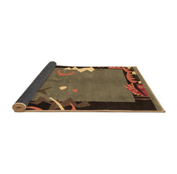 Sideview of Abstract Brown Modern Rug, abs3578brn