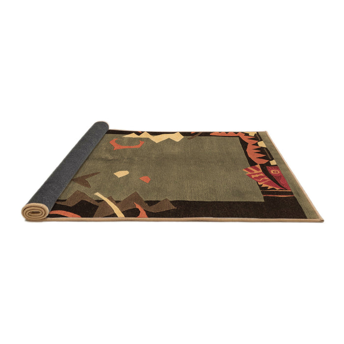 Sideview of Abstract Brown Modern Rug, abs3578brn