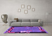 Machine Washable Abstract Purple Modern Area Rugs in a Living Room, wshabs3578pur