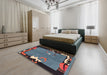 Machine Washable Abstract Purple Rug in a Bedroom, wshabs3578