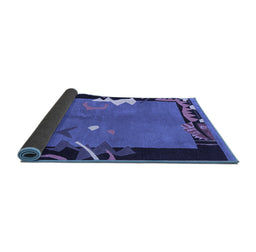 Sideview of Abstract Blue Modern Rug, abs3578blu