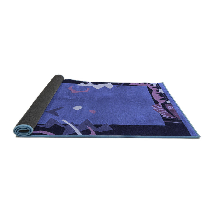 Sideview of Abstract Blue Modern Rug, abs3578blu